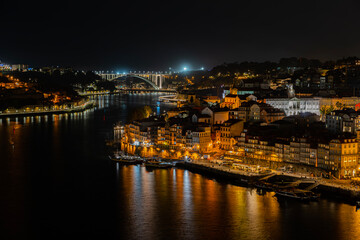 A beautiful landscape of the centre of a European city at night