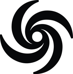 Silhouette Hurricane vortex tropical cyclone weather symbol vector Illustrator