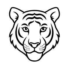 Bold Tiger Feline Head Illustration