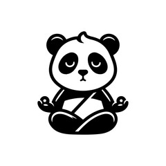 A panda zen master meditating, Cute Vector Mascot, 100% Vector & Editable