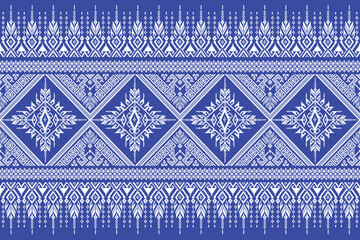 Tribal pixel style fabric pattern.