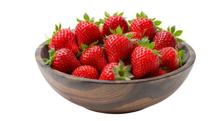 Fresh Strawberries in Wooden Bowl Summer Fruit Healthy Eating