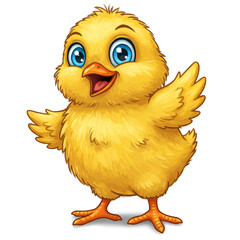 Smiling Fluffy Chick Vector Art