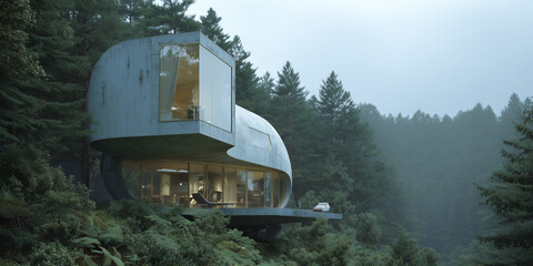 design of expensive house in the forest