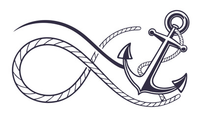 Nautical Anchor and Infinity Rope Design.