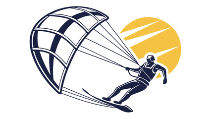 Windsurfer with Kite in Action.