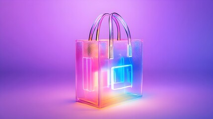 Neon Shopping Bag, Purple Studio, Glowing Products