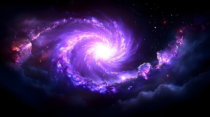 Purple nebula swirling, cosmic background, space art, digital
