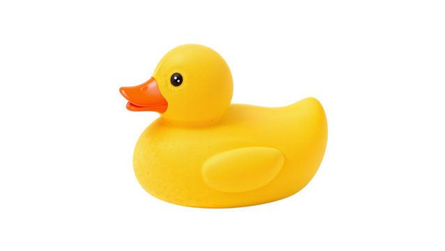 Yellow Rubber Duck Isolated on Transparent Background PNG