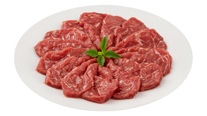 meat on a plate isolated on transparent background png