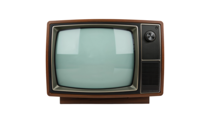 old tv set isolated on transparent background png