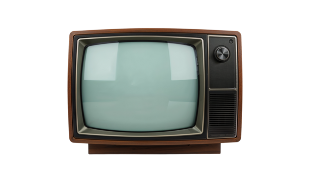 old tv set isolated on transparent background png