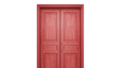 red wooden door isolated on transparent background png