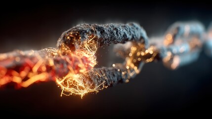 Breaking Chain: Abstract Representation of Fragility, Digital Art