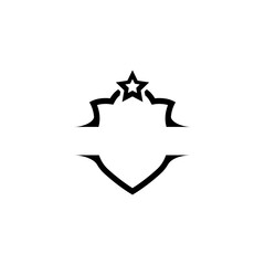 shield frame logo template with stars in flat design style