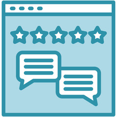Comment dual tone blue color mini illustration icon, use for journalist, broadcasting, news and media UI, UX kit, app and web development, digital or print.