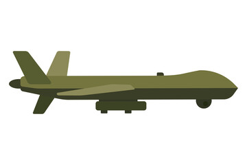 Military drone model in olive green color with detailed design and realistic features