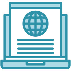 Data Feed dual tone blue color mini illustration icon, use for journalist, broadcasting, news and media UI, UX kit, app and web development, digital or print.