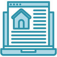 Front Page dual tone blue color mini illustration icon, use for journalist, broadcasting, news and media UI, UX kit, app and web development, digital or print.