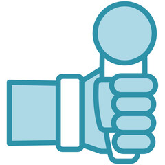 Journalist dual tone blue color mini illustration icon, use for journalist, broadcasting, news and media UI, UX kit, app and web development, digital or print.