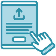 Post Button dual tone blue color mini illustration icon, use for journalist, broadcasting, news and media UI, UX kit, app and web development, digital or print.