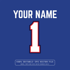 Sports Jersey Numbers. 1 jersey number vector