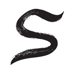 Creative black brushstroke letter S design for artistic branding