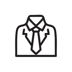 Obraz premium Outline of business attire featuring a suit and tie for formal events