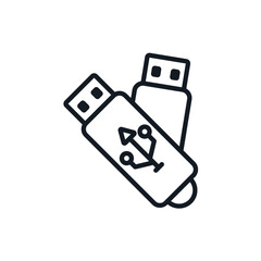 usb icons isolated on White Background. Flat style design
