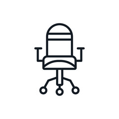 chair office icons isolated on White Background. Flat style design