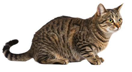 Tabby Cat Isolated on White Background 2.
