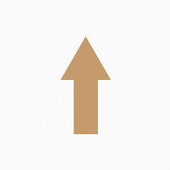 A beige arrow points straight up, isolated on white background