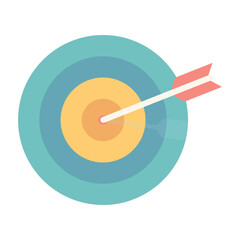 Bullseye with Arrow Vector Icon.