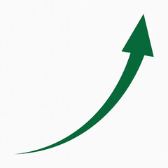 A green arrow curves upward, isolated on white background