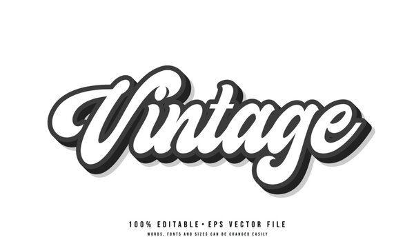 Vintage text effect editable. Editable Vintage text effect vector