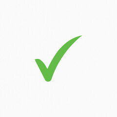 A green check mark isolated on white background signifies approval