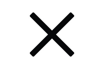black and white cancel cross close tab icon vector