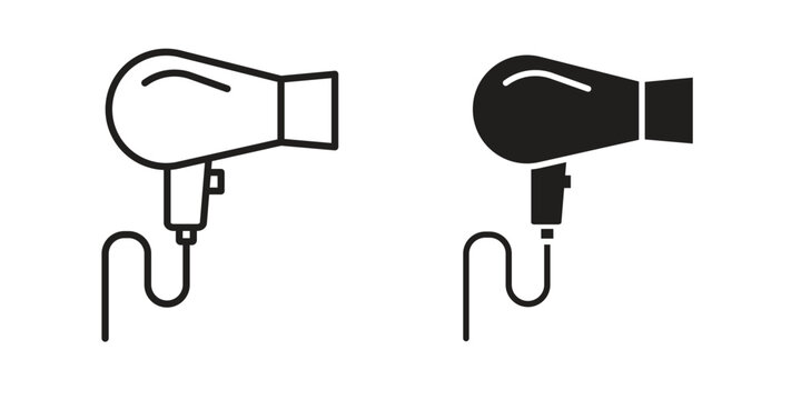 Blow dryer icon pack. Flat Vector Icon Design Element.