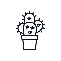 cactus icons isolated on White Background. Flat style design