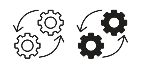 Devops icon pack. Flat Vector Icon Design Element.