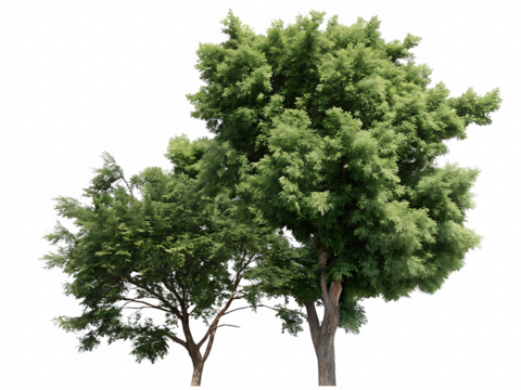  real tree green isolated on white background PNG ,AI GENERATED