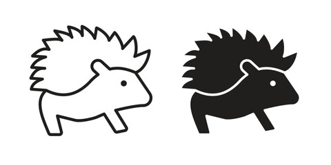 Hedgehog icon pack. Flat Vector Icon Design Element.