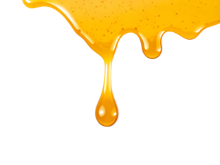 sweet honey spill drip isolated on white background PNG ,AI GENERATED