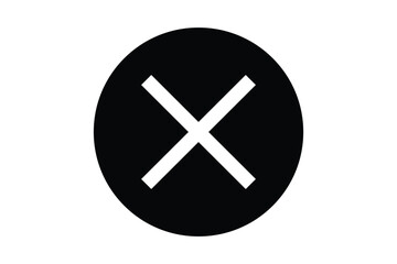 Black and white cancel icon vector