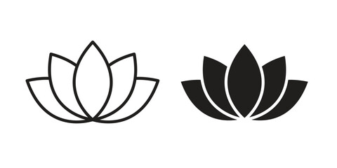 Lotus flower icon pack. Flat Vector Icon Design Element.