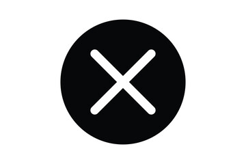 Black and white cancel icon vector