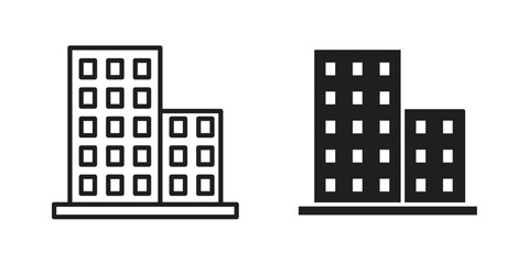Office block icon pack. Flat Vector Icon Design Element.