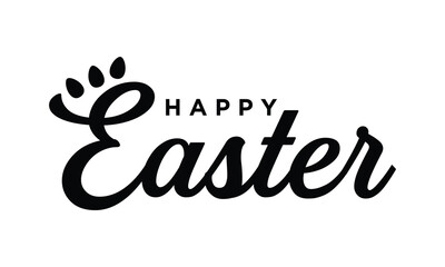 Happy Easter lettering vector. Hand drawn elegant modern vector calligraphy.