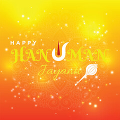 Hanuman Jayanti background design, Happy Hanuman Jayanti text vector