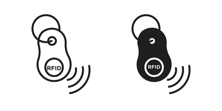 RFID key tag icon pack. Flat Vector Icon Design Element.